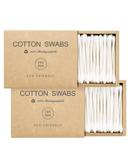 Bastones de Algodón Orgánico Kiemeu 400 Unidades Ecológicos