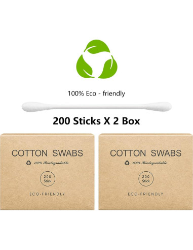 Bastones de Algodón Orgánico Kiemeu 400 Unidades Ecológicos