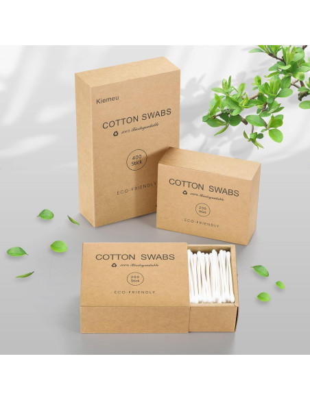 Bastones de Algodón Orgánico Kiemeu 400 Unidades Ecológicos
