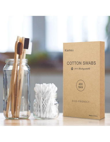 Bastones de Algodón Orgánico Kiemeu 400 Unidades Ecológicos