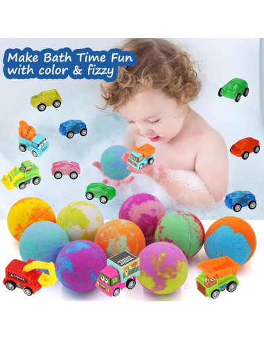 Set de 9 Bombas de Baño Excalla con Juguetes Sorpresa