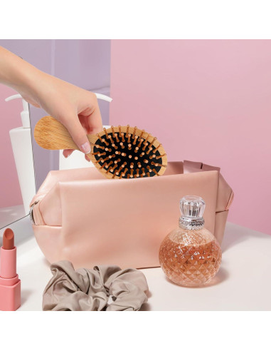 2 Cepillos de Bambú Antiestáticos para Cabello - Viaje