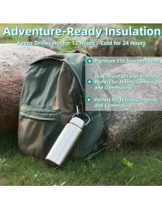 Botella de Agua Aislada CDJ 355ml Acero Inoxidable con Filtro 2