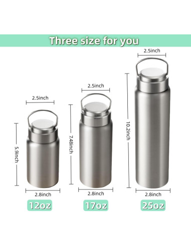 Botella de Agua Aislada CDJ 355ml Acero Inoxidable con Filtro