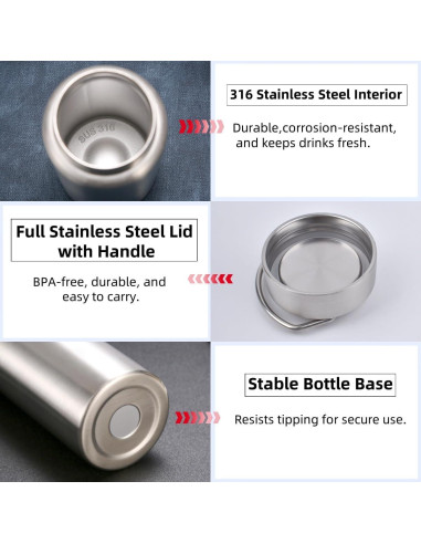 Botella de Agua Aislada CDJ 355ml Acero Inoxidable con Filtro