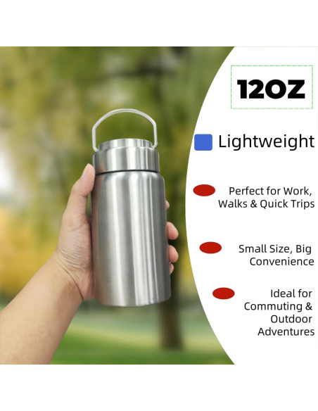 Botella de Agua Aislada CDJ 355ml Acero Inoxidable con Filtro