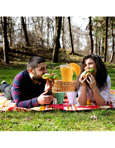 Taza Plegable de Silicona JIELUO 200ml 6 Pack para Viaje