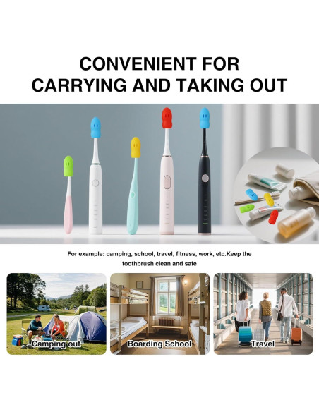 Cubiertas de Silicona para Cepillos de Dientes LOGJAM - 24 Pcs