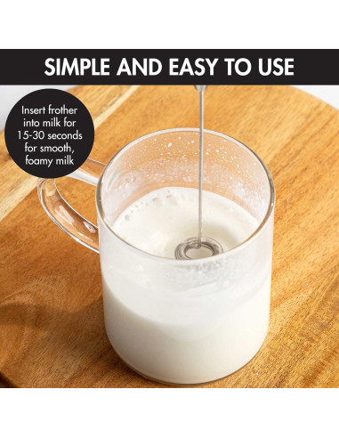 Espumador de Leche Primula con Soporte, Negro, Manual