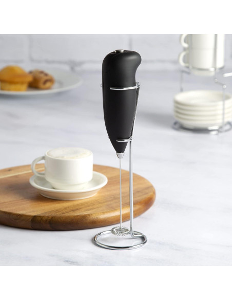 Espumador de Leche Primula con Soporte, Negro, Manual