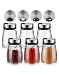 Juego de Saleros y Pimenteros Zhehao 6 Pcs Vidrio 180 ml