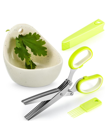 Juego de Tijeras de Cocina y Tazón Deshojador Remerry