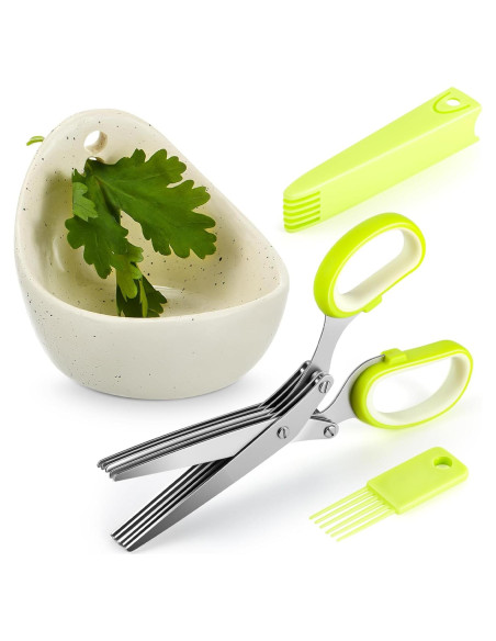 Juego de Tijeras de Cocina y Tazón Deshojador Remerry