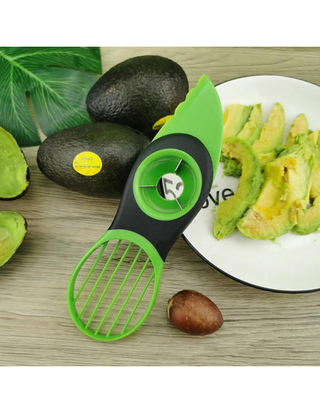 Herramienta 3-en-1 para Cortar Aguacate Genérico - Quita Hueso y Rebanador