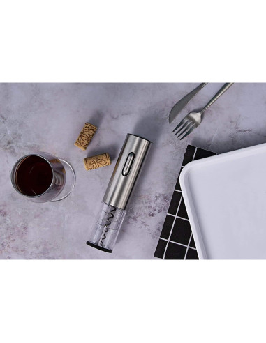 Abrebotellas Eléctrico KOOWAI Plata - Sacacorchos Automático 30.5cm