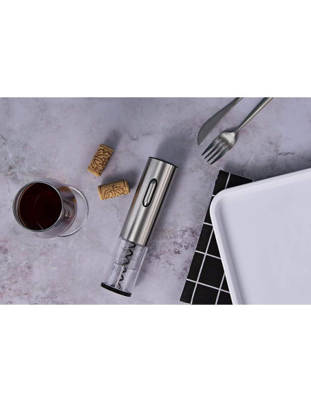 Abrebotellas Eléctrico KOOWAI Plata - Sacacorchos Automático 30.5cm