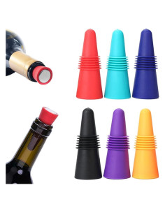 Tapones de Silicona para Vino DreamAug - Paquete de 6 Reutilizables
