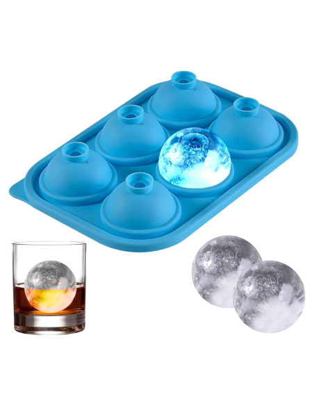 Bandeja de Hielo Redonda 6 Cavidades FunSiltasy - Silicona Azul