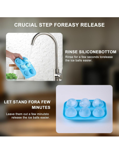 Bandeja de Hielo Redonda 6 Cavidades FunSiltasy - Silicona Azul