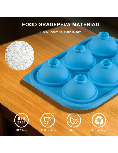 Bandeja de Hielo Redonda 6 Cavidades FunSiltasy - Silicona Azul