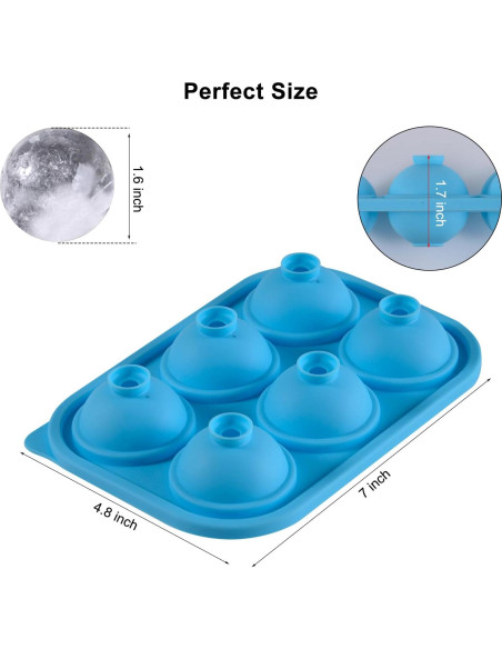 Bandeja de Hielo Redonda 6 Cavidades FunSiltasy - Silicona Azul