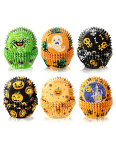Forros para Cupcakes de Halloween Patelai 600 Piezas Multicolor
