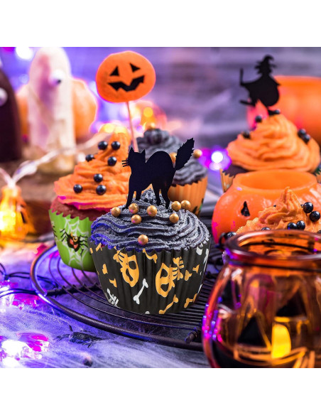 Forros para Cupcakes de Halloween Patelai 600 Piezas Multicolor