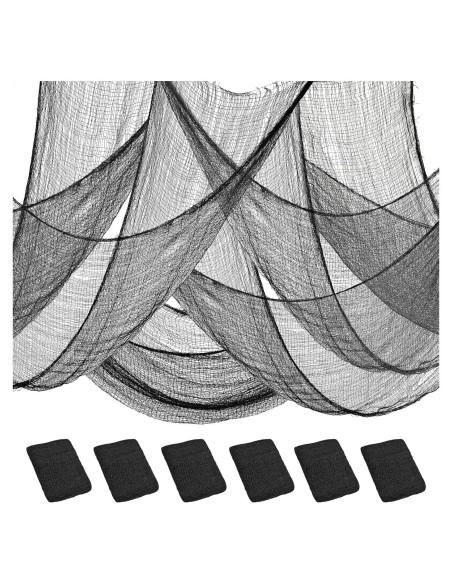 Tela Espeluznante de Halloween Legigo 6 Piezas Negra 76x183cm