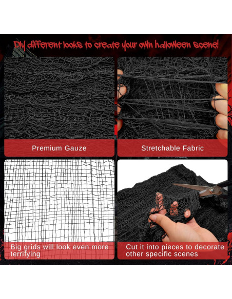 Tela Espeluznante de Halloween Legigo 6 Piezas Negra 76x183cm