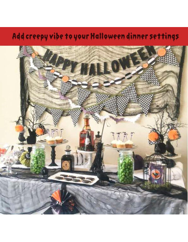 Tela Espeluznante de Halloween Legigo 6 Piezas Negra 76x183cm