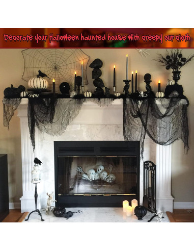 Tela Espeluznante de Halloween Legigo 6 Piezas Negra 76x183cm