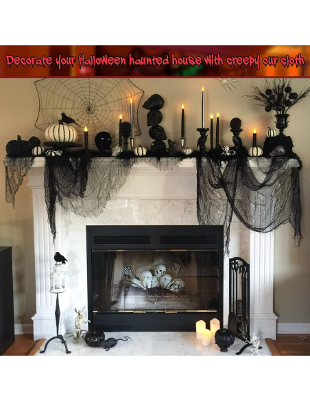 Tela Espeluznante de Halloween Legigo 6 Piezas Negra 76x183cm