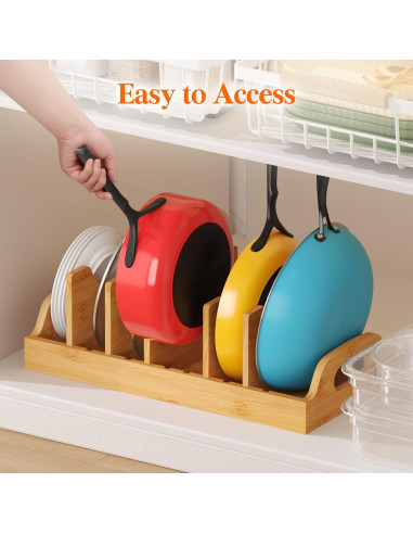 Organizador de Tapas de Bambú Lifewit XL con Divisores Ajustables