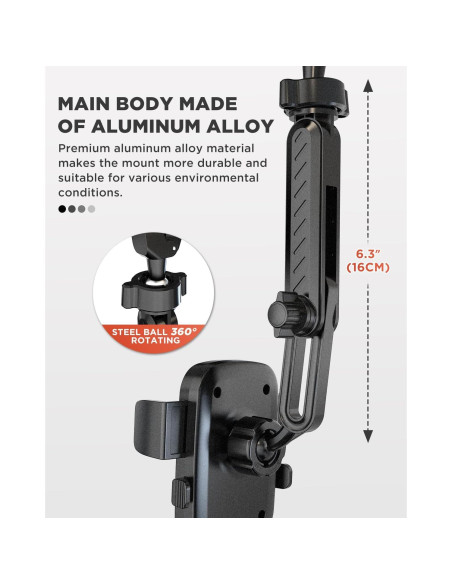 Soporte para Teléfono en Espejo Retrovisor IPOW Rojo Ajustable