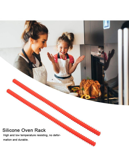 Protectores de estante de horno de silicona Emoshayoga 35cm Rojo