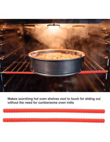 Protectores de estante de horno de silicona Emoshayoga 35cm Rojo