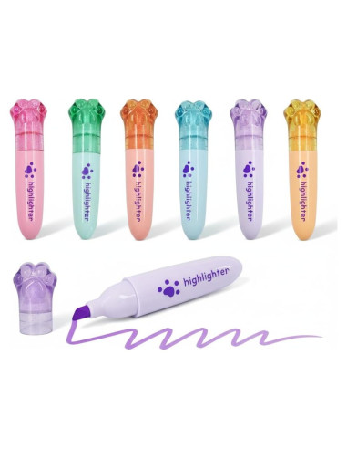 Set de 6 Mini Resaltadores Kawaii IEFFPIN Multicolor