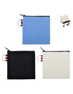 Paquete de 3 bolsas de lienzo con cremallera DraCra