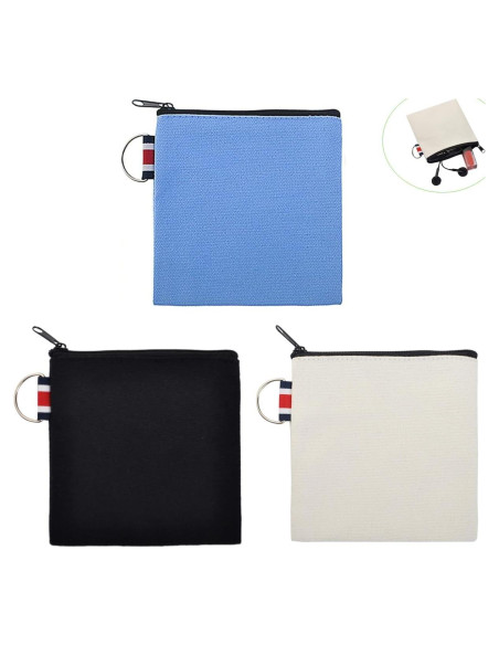 Paquete de 3 bolsas de lienzo con cremallera DraCra