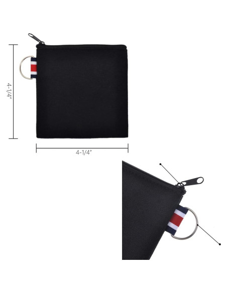 Paquete de 3 bolsas de lienzo con cremallera DraCra