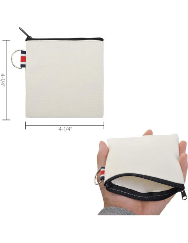 Paquete de 3 bolsas de lienzo con cremallera DraCra