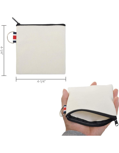 Paquete de 3 bolsas de lienzo con cremallera DraCra