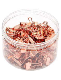 Clips de Binder Rosa Dorado Bright Creations - 150 Piezas Variadas 2
