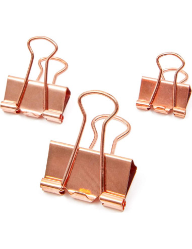 Clips de Binder Rosa Dorado Bright Creations - 150 Piezas Variadas