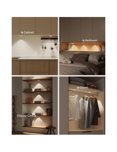 Luces Puck LED Recargables Tedmos 2400mAh con Control Remoto