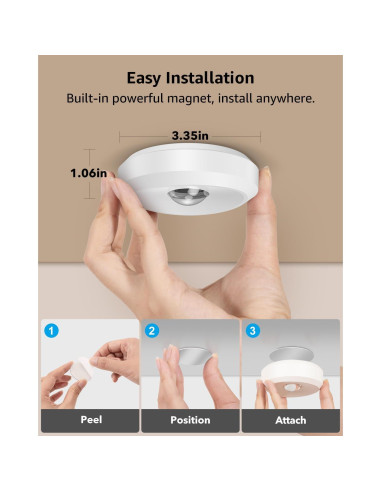 Luces Puck LED Recargables Tedmos 2400mAh con Control Remoto