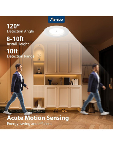 Luz Empotrada LED Amico 12.5W con Sensor de Movimiento 6"