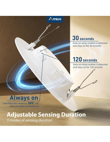 Luz Empotrada LED Amico 12.5W con Sensor de Movimiento 6"