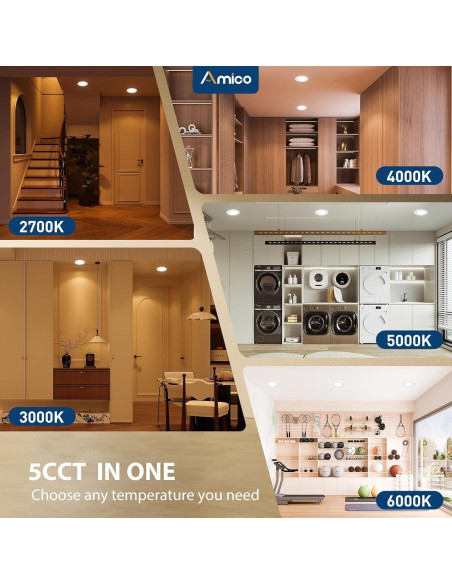 Luz Empotrada LED Amico 12.5W con Sensor de Movimiento 6"