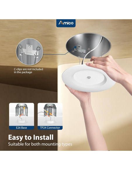 Luz Empotrada LED Amico 12.5W con Sensor de Movimiento 6"